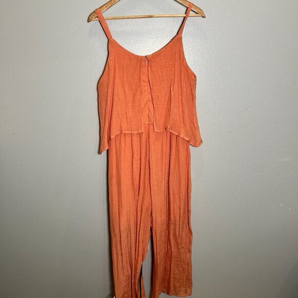 Naïf Lightweight Orange Coral Summer Jumpsuit - Medium - Picture 5 of 5